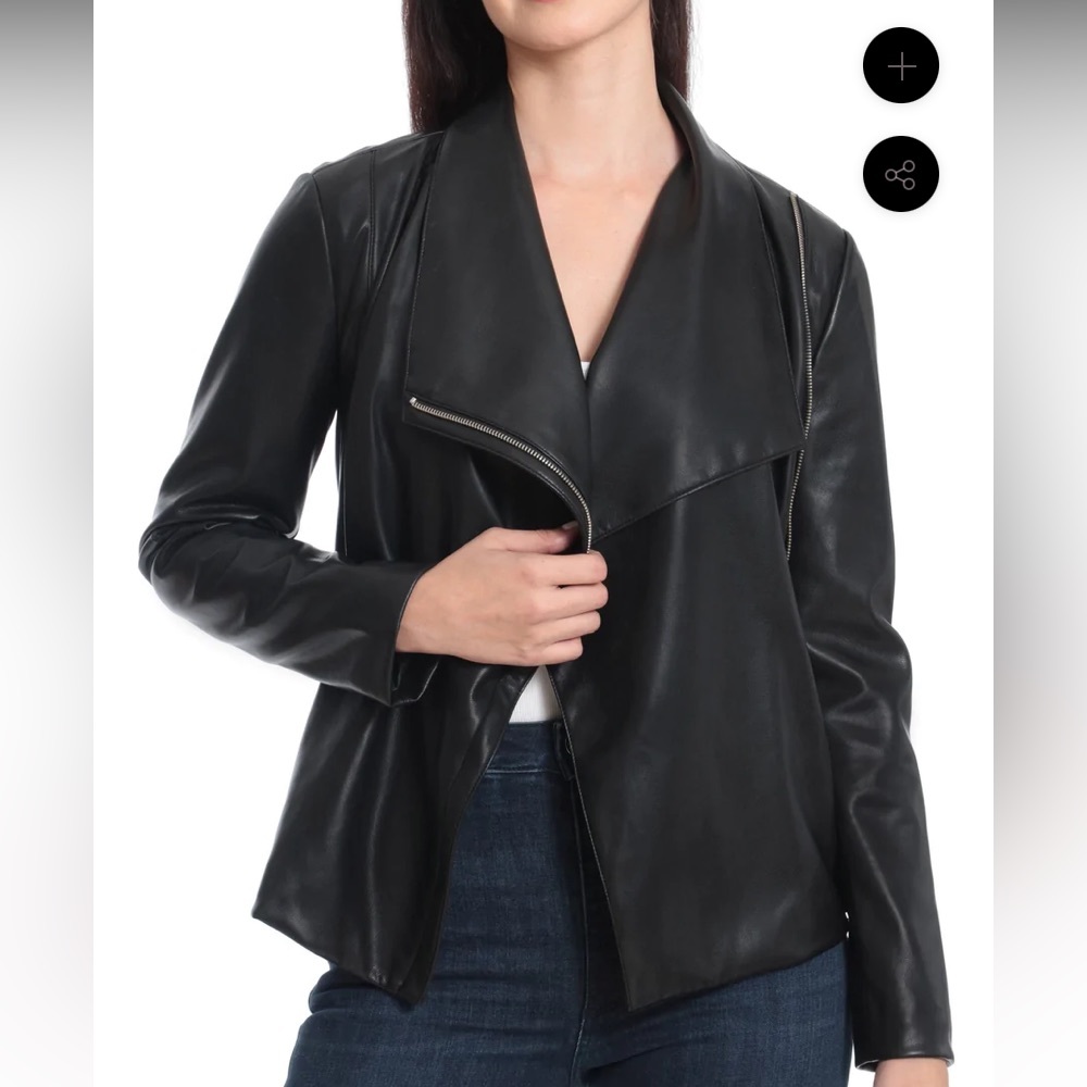 Avec Les Filles x Bagatelle Faux Leather Drape Jacket